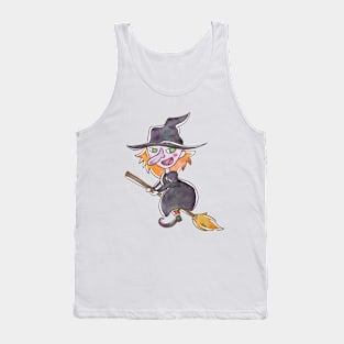 Halloween Witch On a Broomstick Tank Top